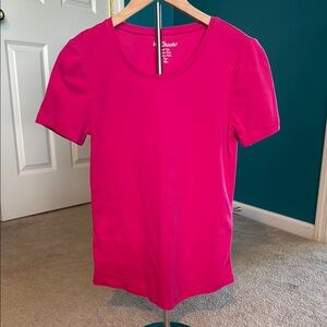 Chico's Pink Fitted Short Sleeve T-Shirt